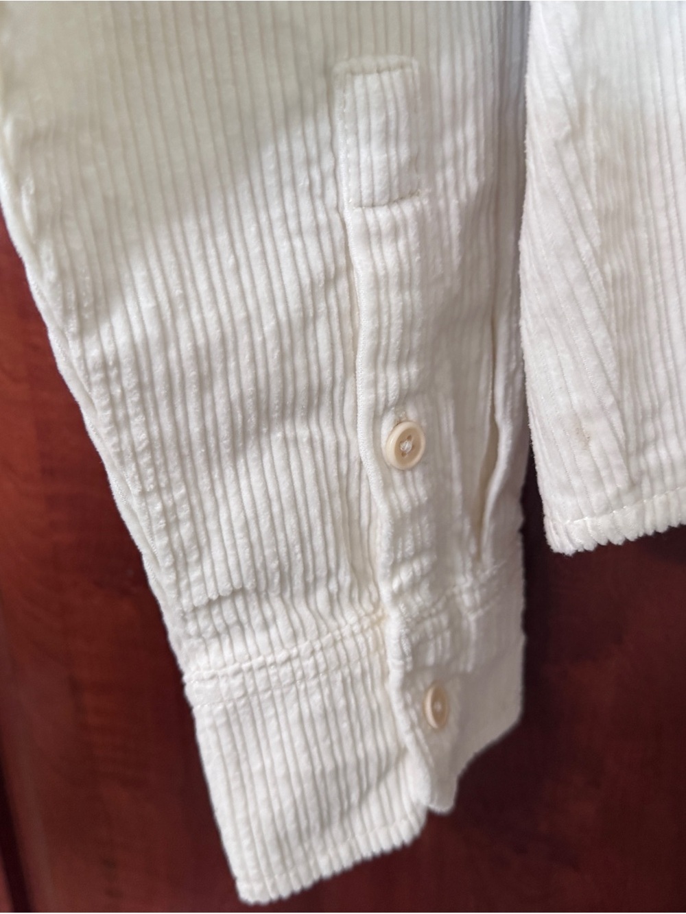 Madewell Cream Corduroy Button Up Cropped Shirt ~ Size XS - Picture 7 of 14